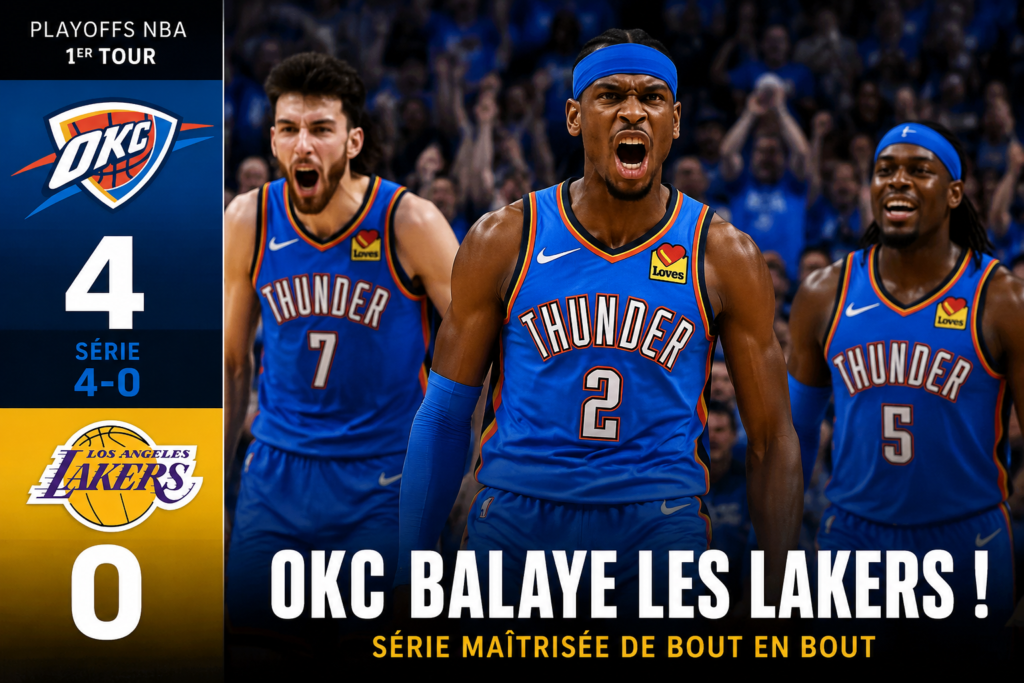 Oklahoma City Thunder humilie les Los Angeles Lakers avec un sévère 4-0 Image